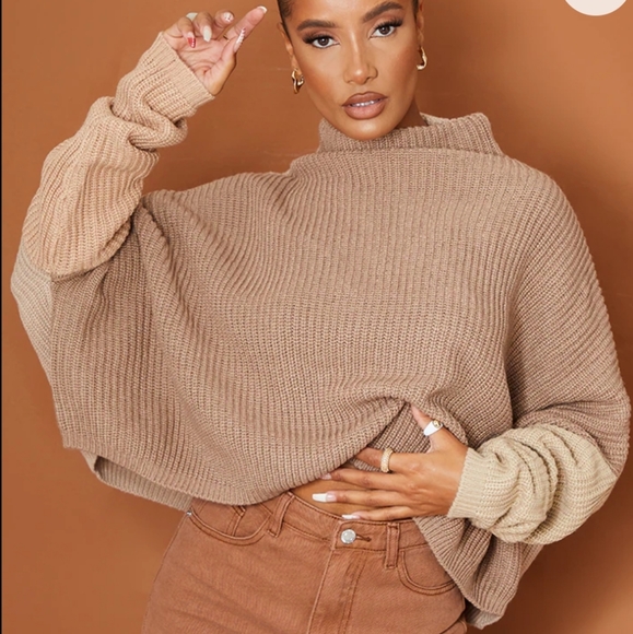 Chuncky Oversized Color Block Knit Sweater - Picture 2 of 10